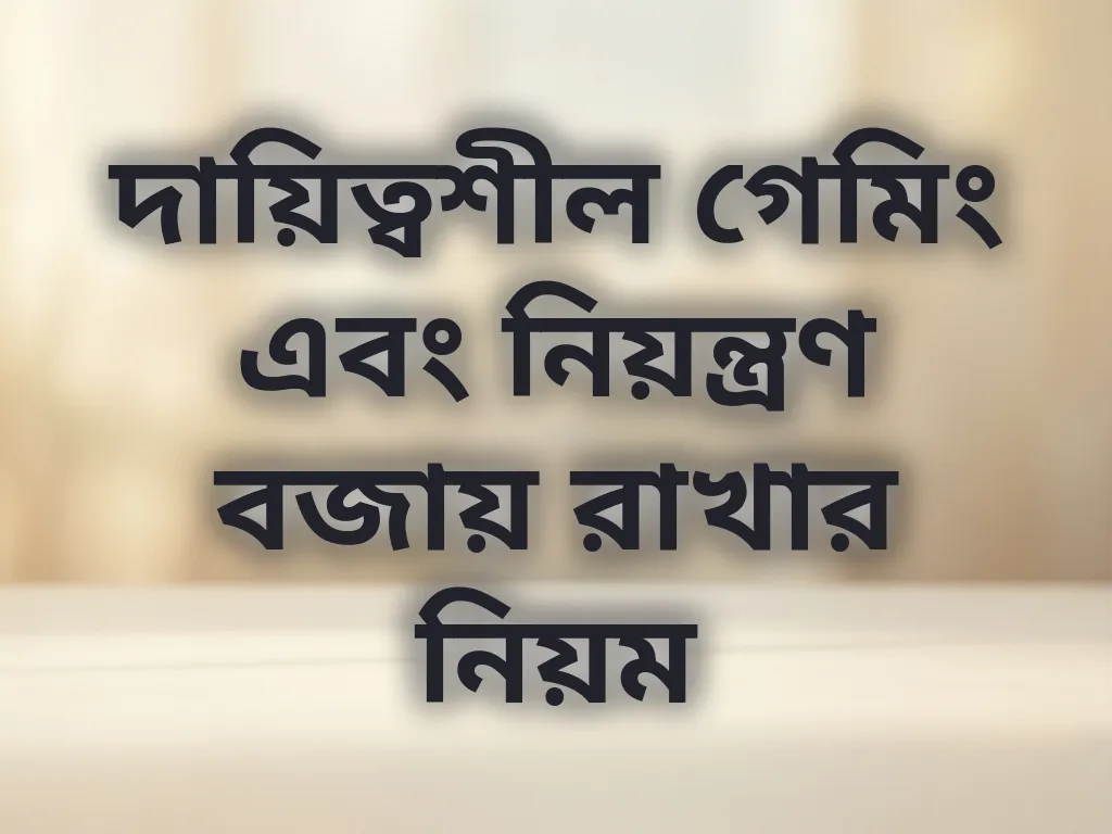 দায়িত্বশীল গেমিং অভ্যাস